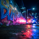 Graffiti vandalism scene