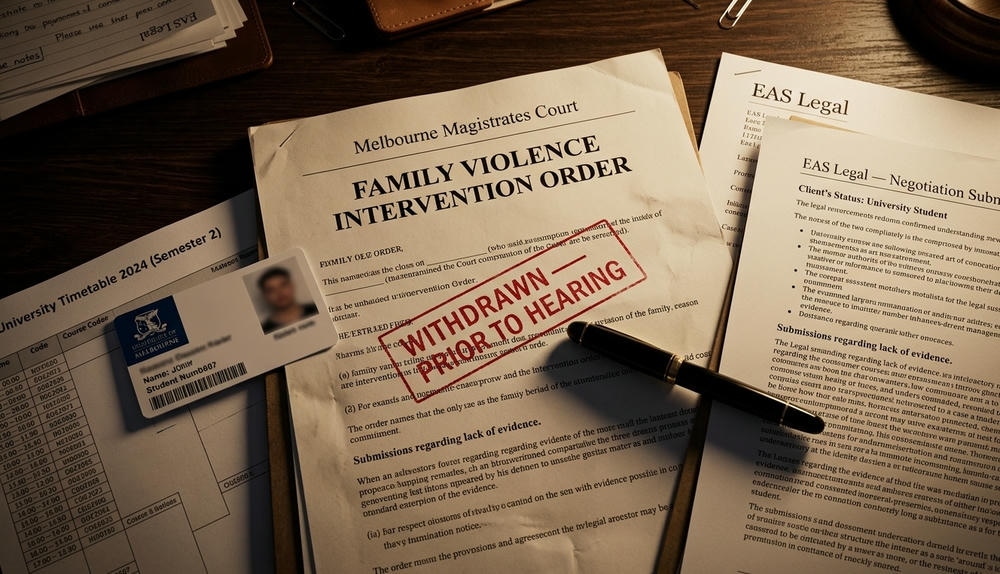 Family Violence Intervention Order | Withdrawn before Contested Hearing | EAS Legal